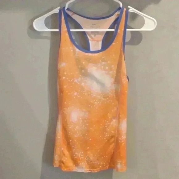 Nike Dri-fit racer back orange/white tank‎ top women's small - Picture 1 of 4